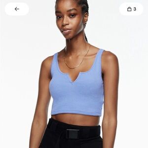 Aritzia Black Ribbed Crop Top